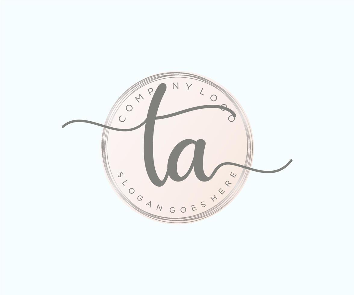 Initial TA feminine logo. Usable for Nature, Salon, Spa, Cosmetic and Beauty Logos. Flat Vector Logo Design Template Element.
