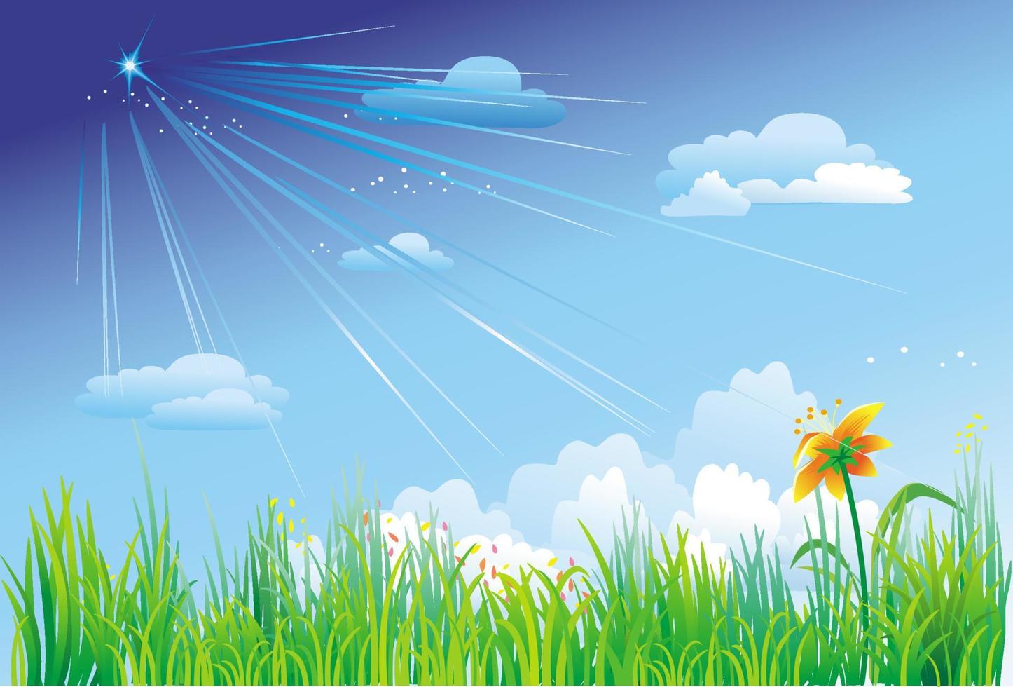 Grass on a background of blue sky vector