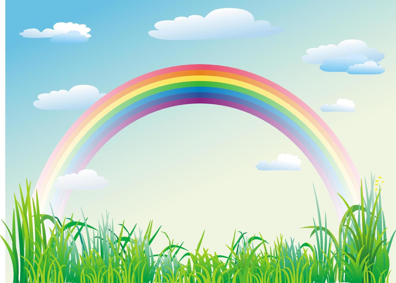 Rainbow on a background of blue sky vector