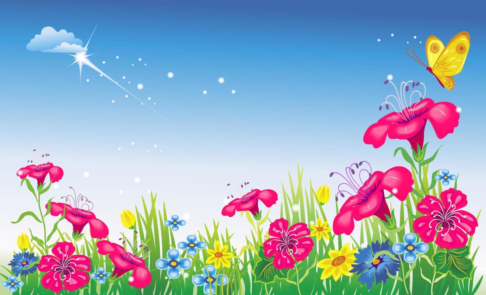 Meadow with flowers vector