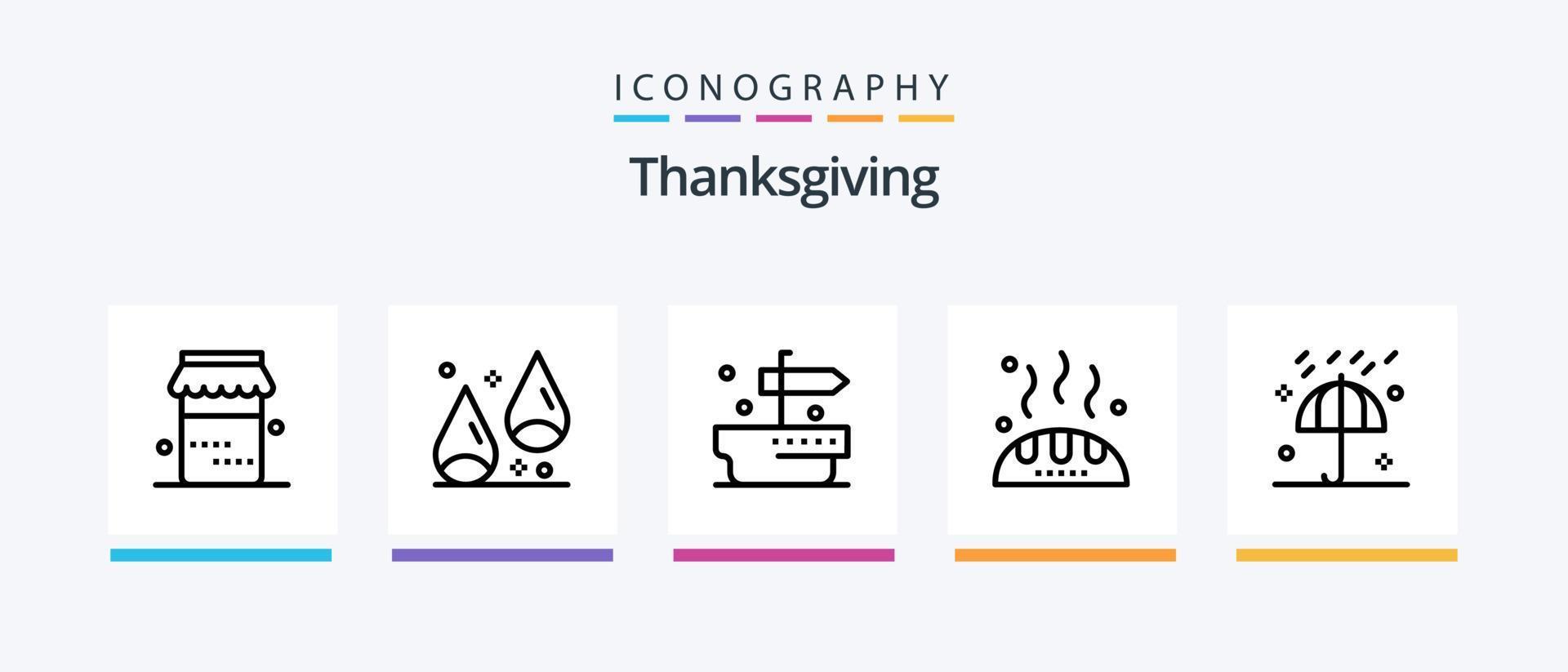 Thanks Giving Line 5 Icon Pack Including thanksgiving. blowing. thanks. thanksgiving. pie. Creative Icons Design vector