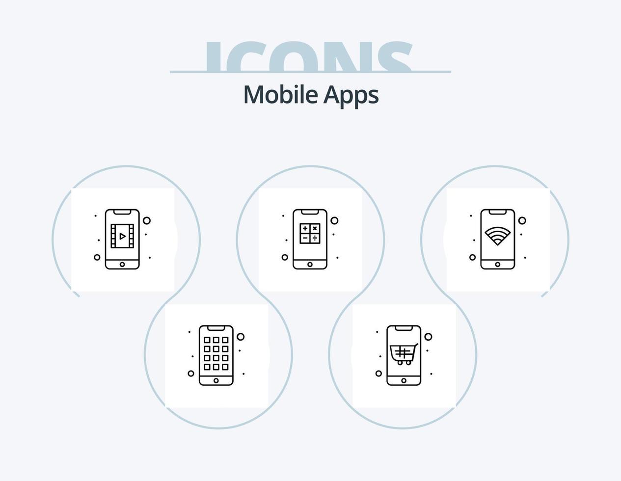 Mobile Apps Line Icon Pack 5 Icon Design. app. mobile. phone. game. app vector