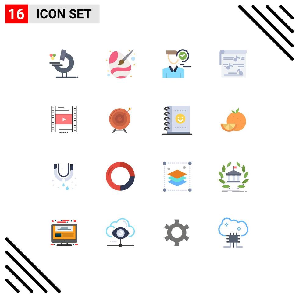 Stock Vector Icon Pack of 16 Line Signs and Symbols for video music time multimedia appointment Editable Pack of Creative Vector Design Elements