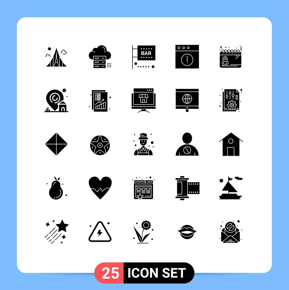 paquete de iconos de vector de stock de 25 signos y símbolos de línea para elementos de diseño de vector editables de ciencia de nube de alerta mac y ley de computación