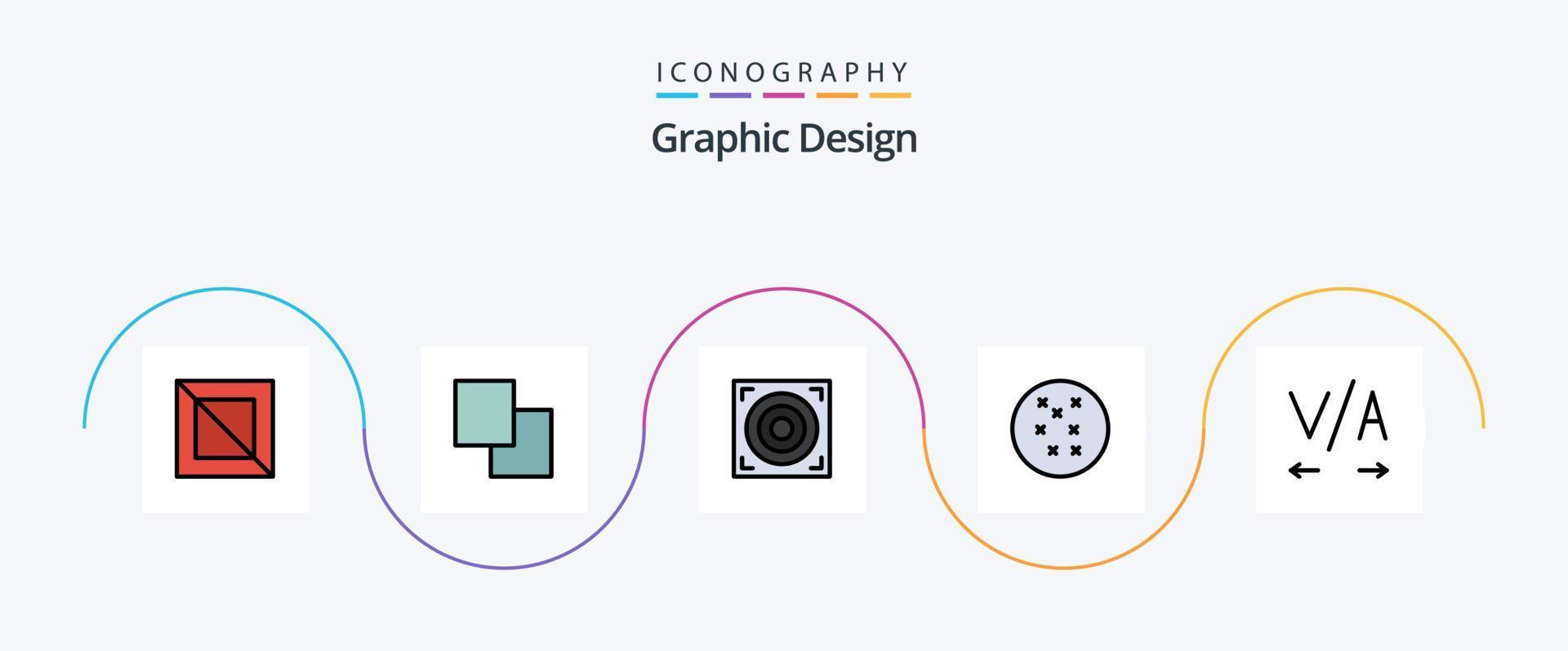 paquete de iconos de 5 planos llenos de línea de diseño que incluye . web. vector