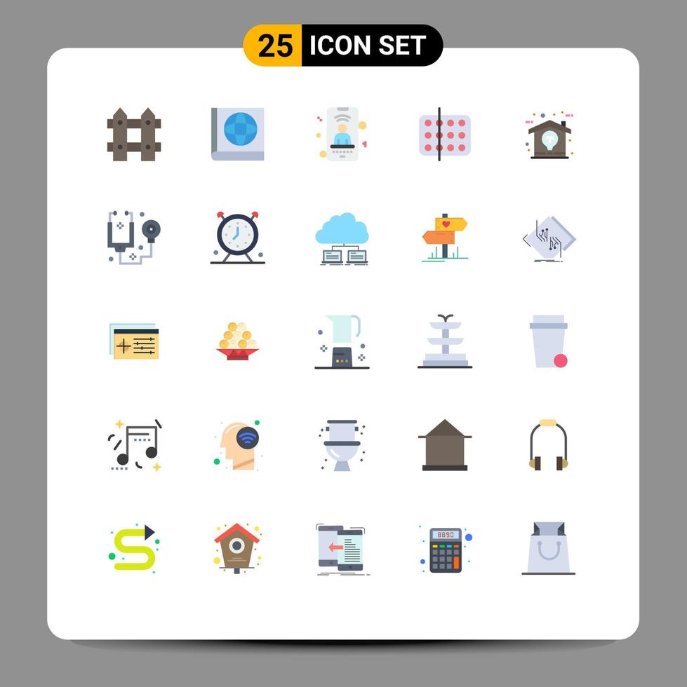 Set of 25 Modern UI Icons Symbols Signs for home creative signal sample medical Editable Vector Design Elements