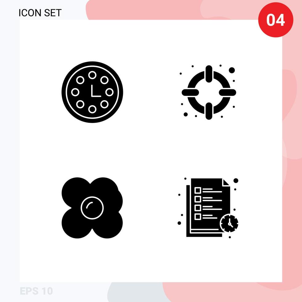 Set of Modern UI Icons Symbols Signs for achievement omelet wreath support study time Editable Vector Design Elements