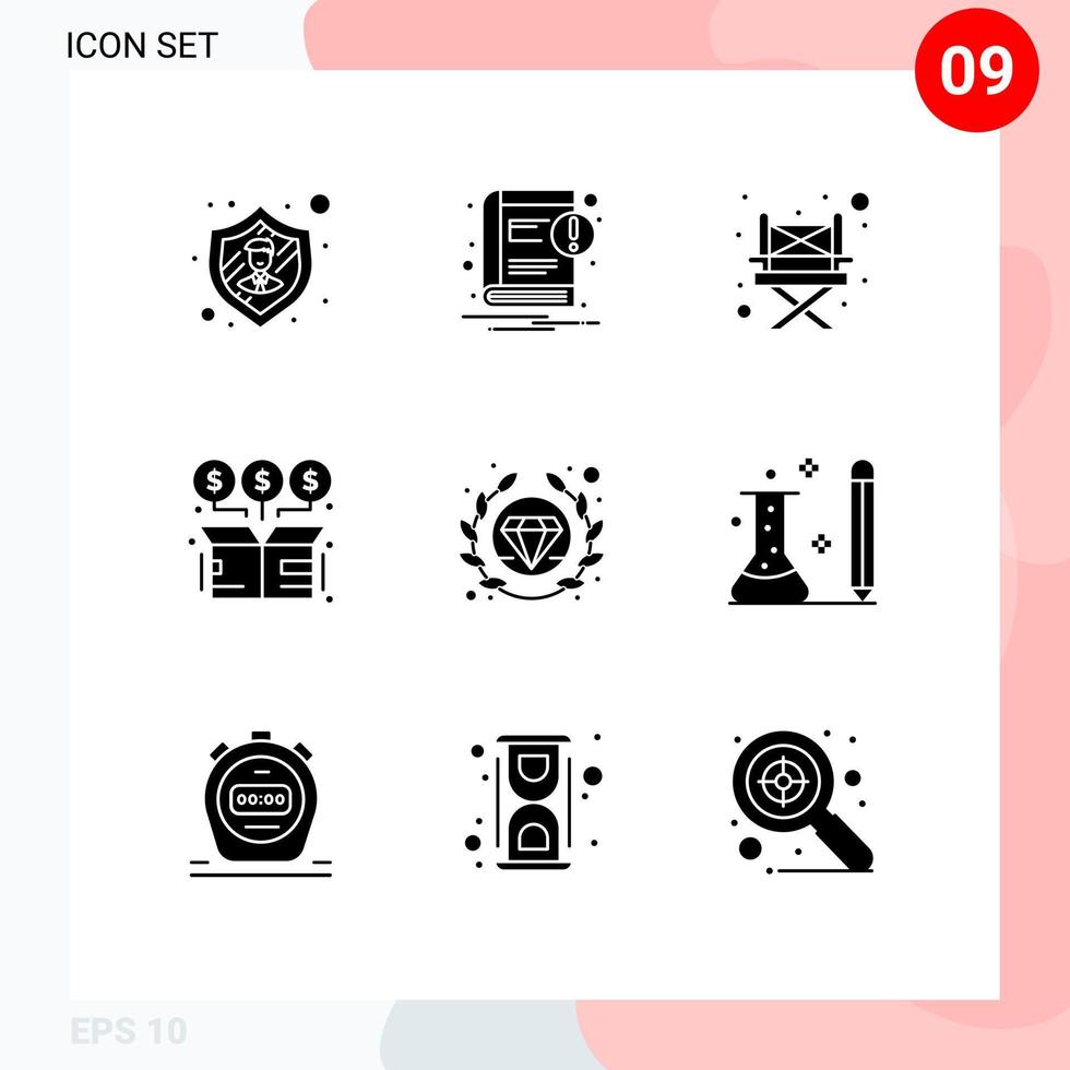 Stock Vector Icon Pack of 9 Line Signs and Symbols for seo premium camping online exchange Editable Vector Design Elements