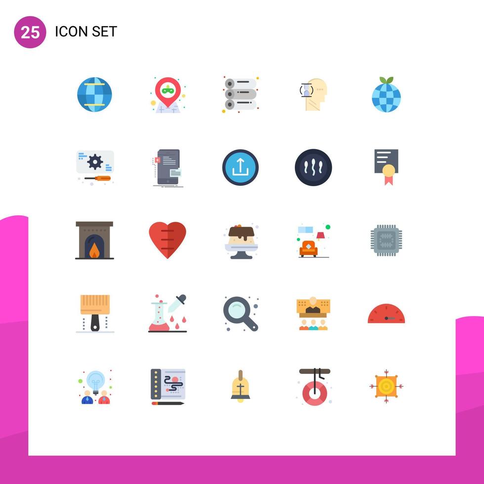 Group of 25 Modern Flat Colors Set for development ecology offset earth user Editable Vector Design Elements