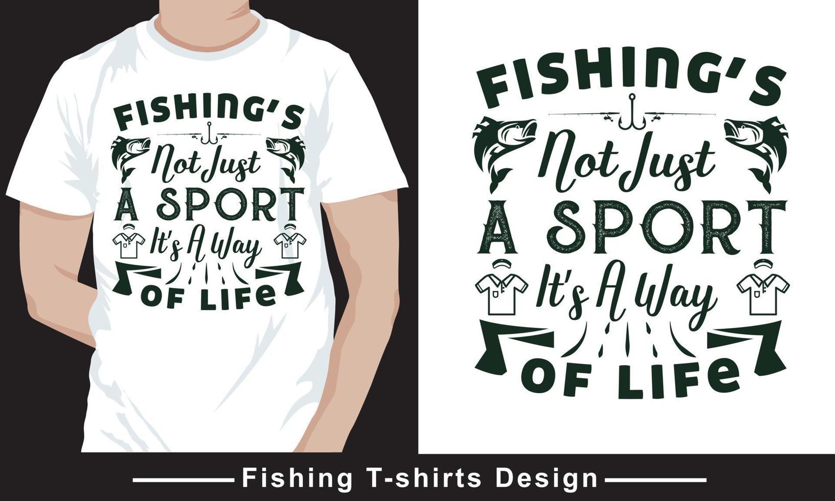 plantilla de diseño de camiseta de vector de tipografía de cita de pesca vector gratis