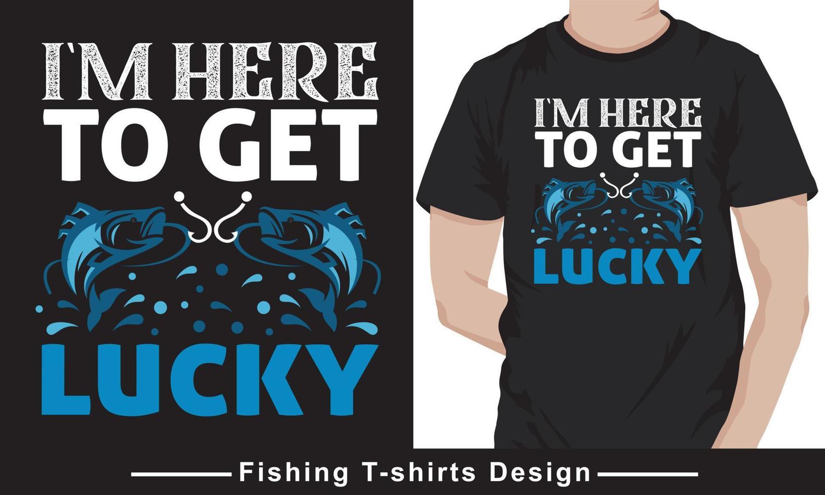 plantilla de diseño de camiseta de vector de tipografía de cita de pesca vector gratis