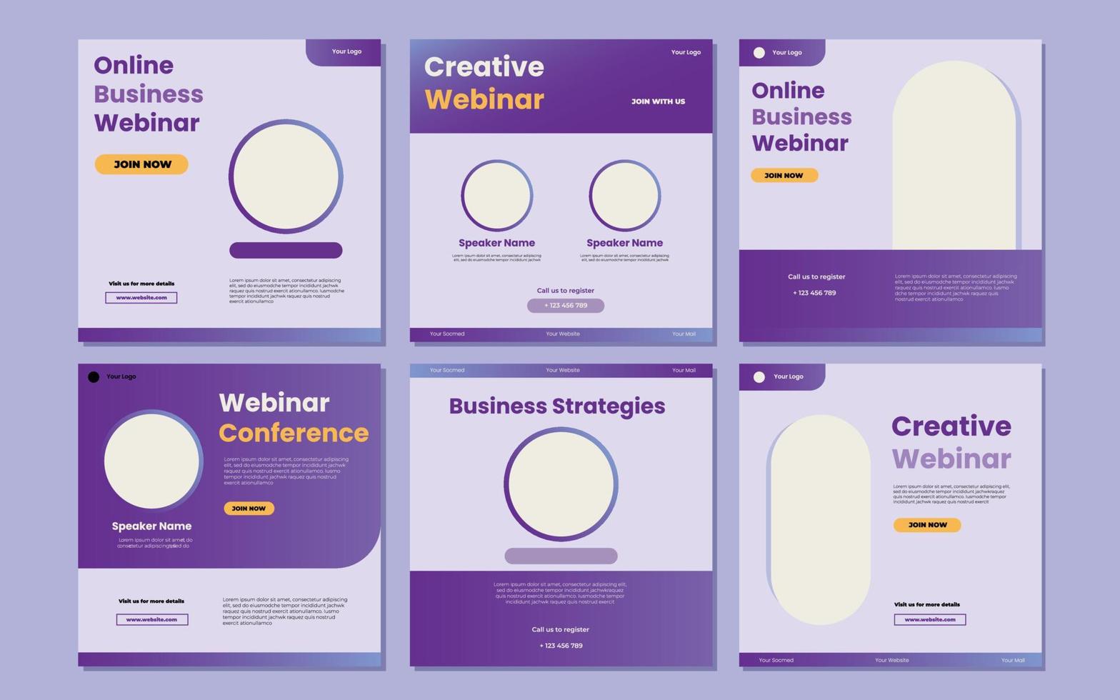 Modern Social Media Posts Template vector