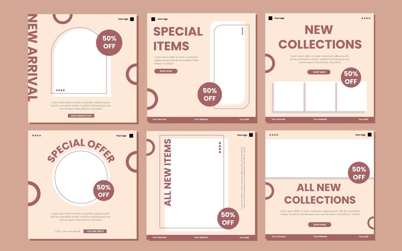 Modern Social Media Posts Template vector