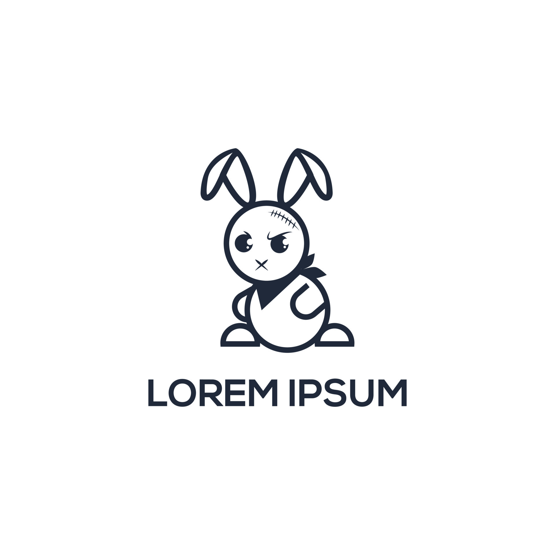 bad rabbit logo vector, cowboy rabbit vector illustration can use for