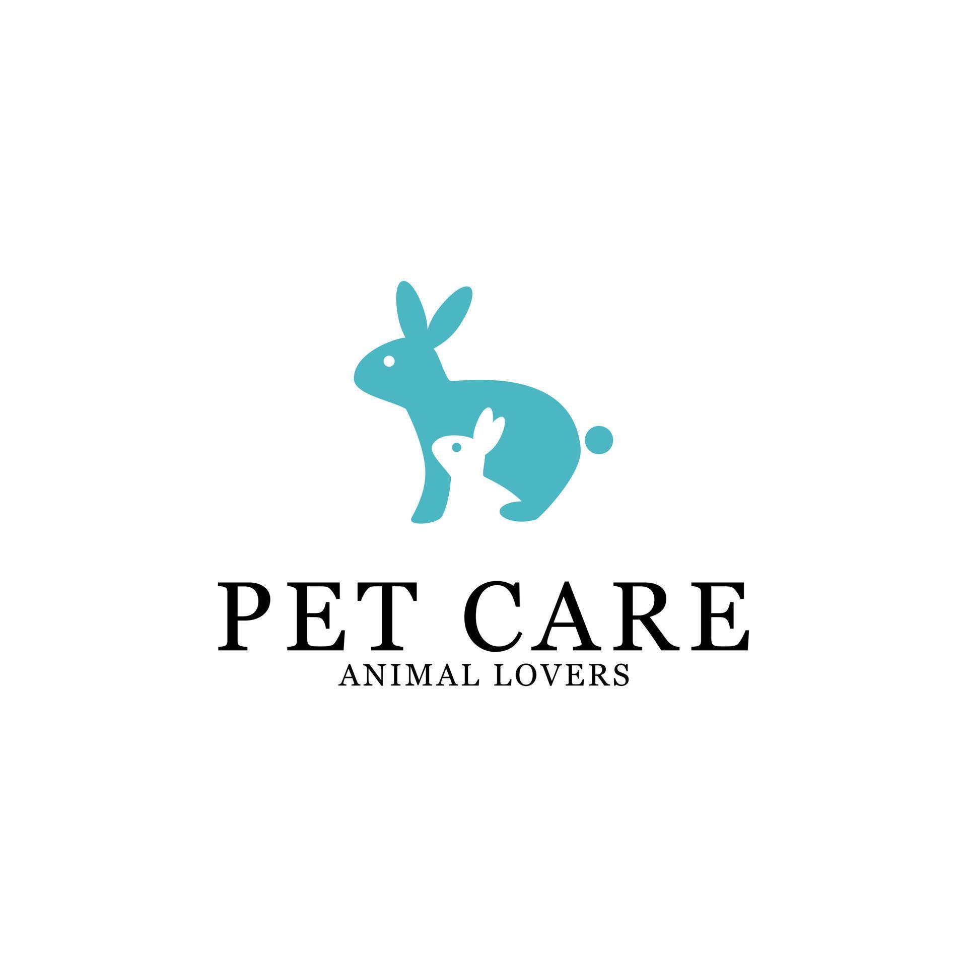 Pet care logo designs, creative rabbit logo vector 16242005 Vector Art