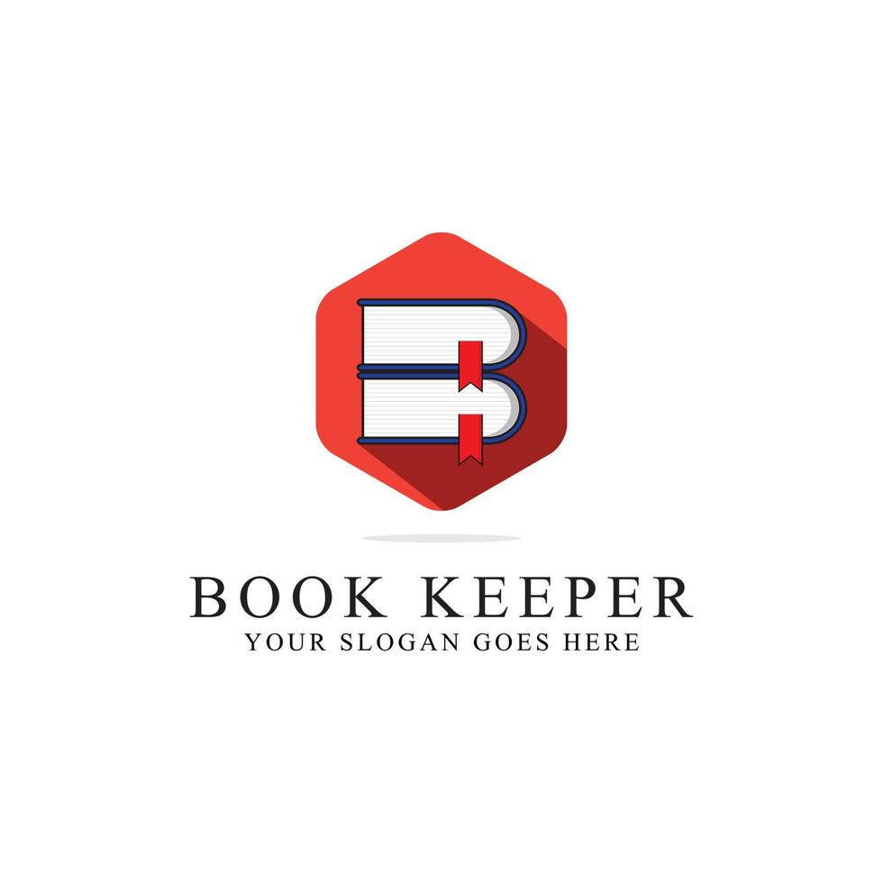 Book Keeper logo inspirations, library logo vector