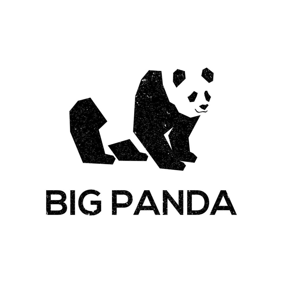 plantilla de diseños de logotipo de panda grande. lo mejor para el diseño de logotipos en su sitio web, en camisetas, tarjetas de visita, redes sociales, etiquetas vector