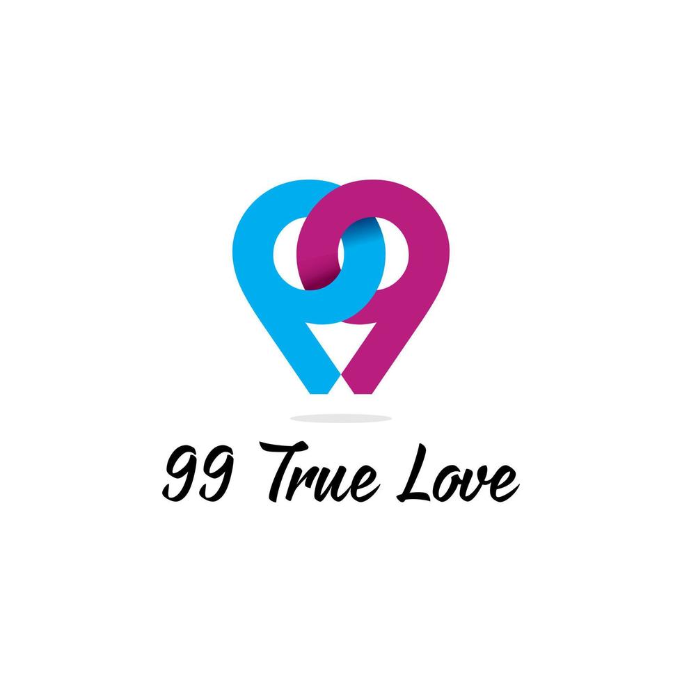 99 plantillas de diseños de logotipos de amor verdadero, inspiraciones de logotipos de amor y abrazo vector