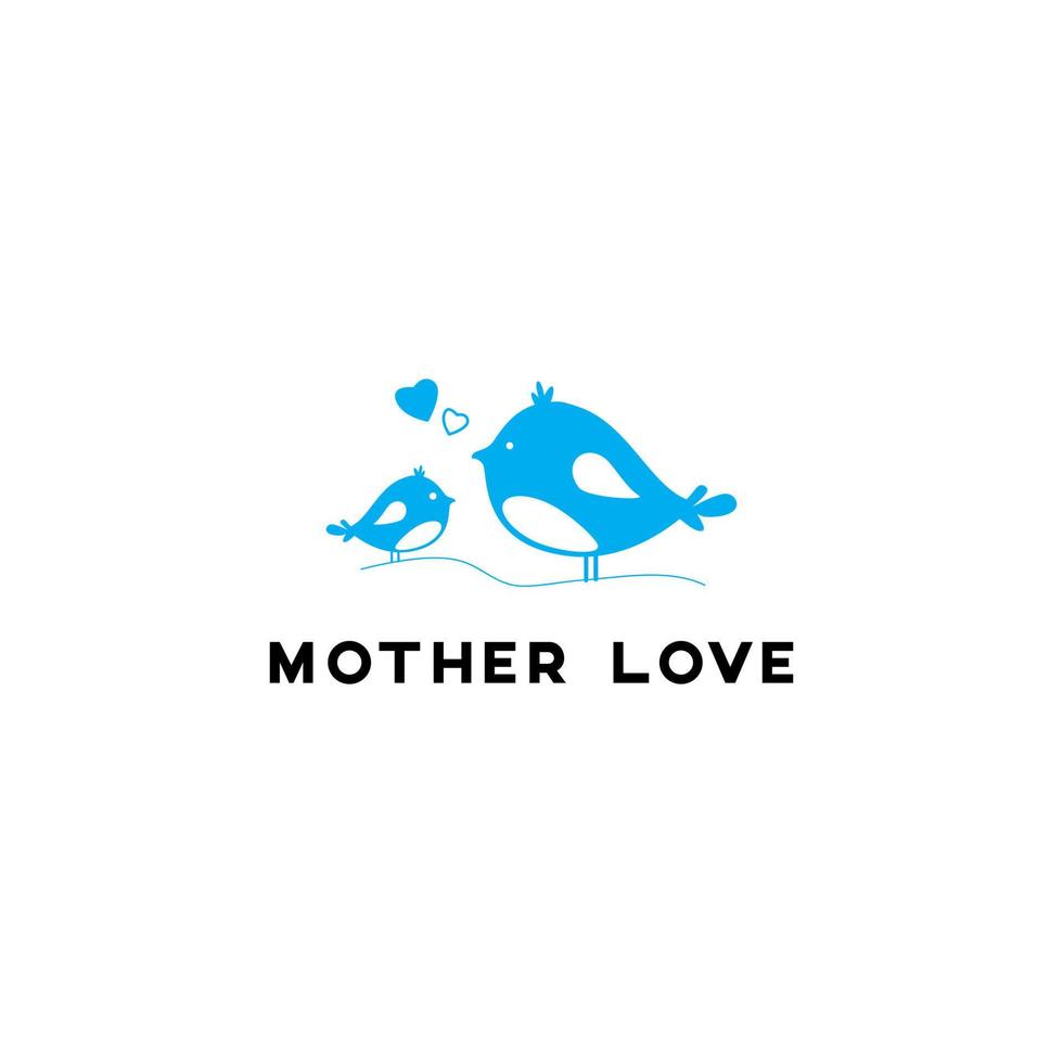 plantilla de logotipo de amor de madre, vector de logotipo de pájaros