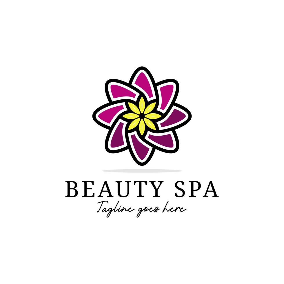 logo vector logo para spa de belleza y relajación, plantilla de diseño de logo de moda femenina vectorial
