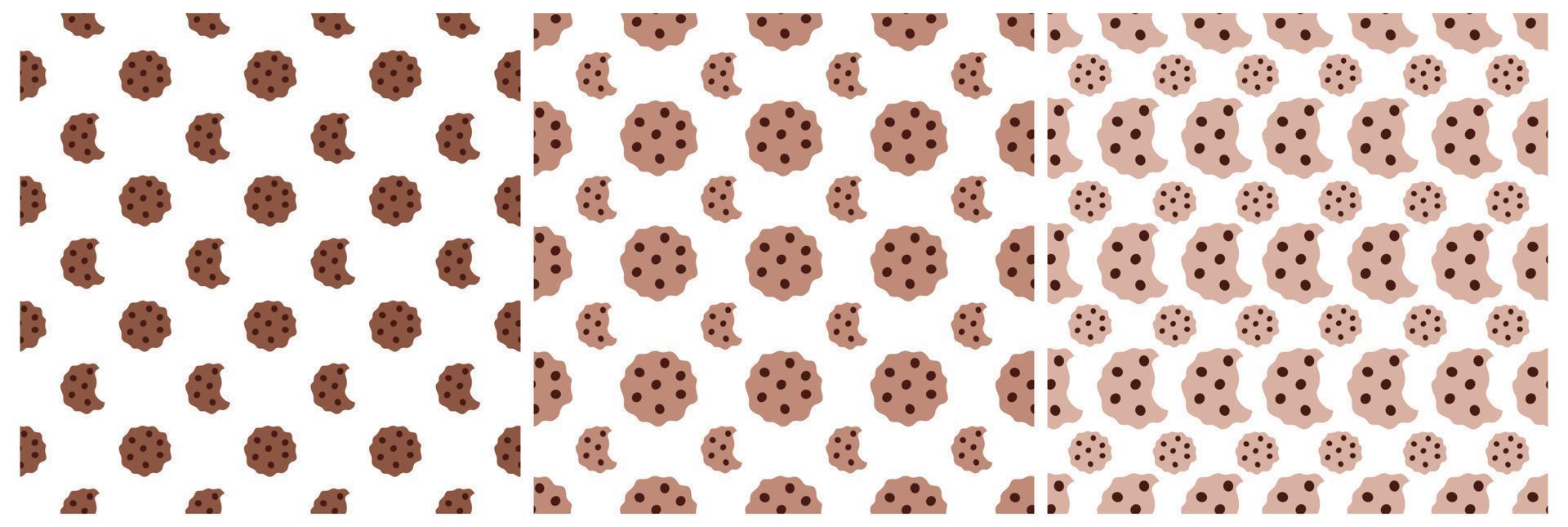 Set of Chocolate Seamless Pattern Design with Choco Decoration in Template Hand Drawn Cartoon Illustration vector