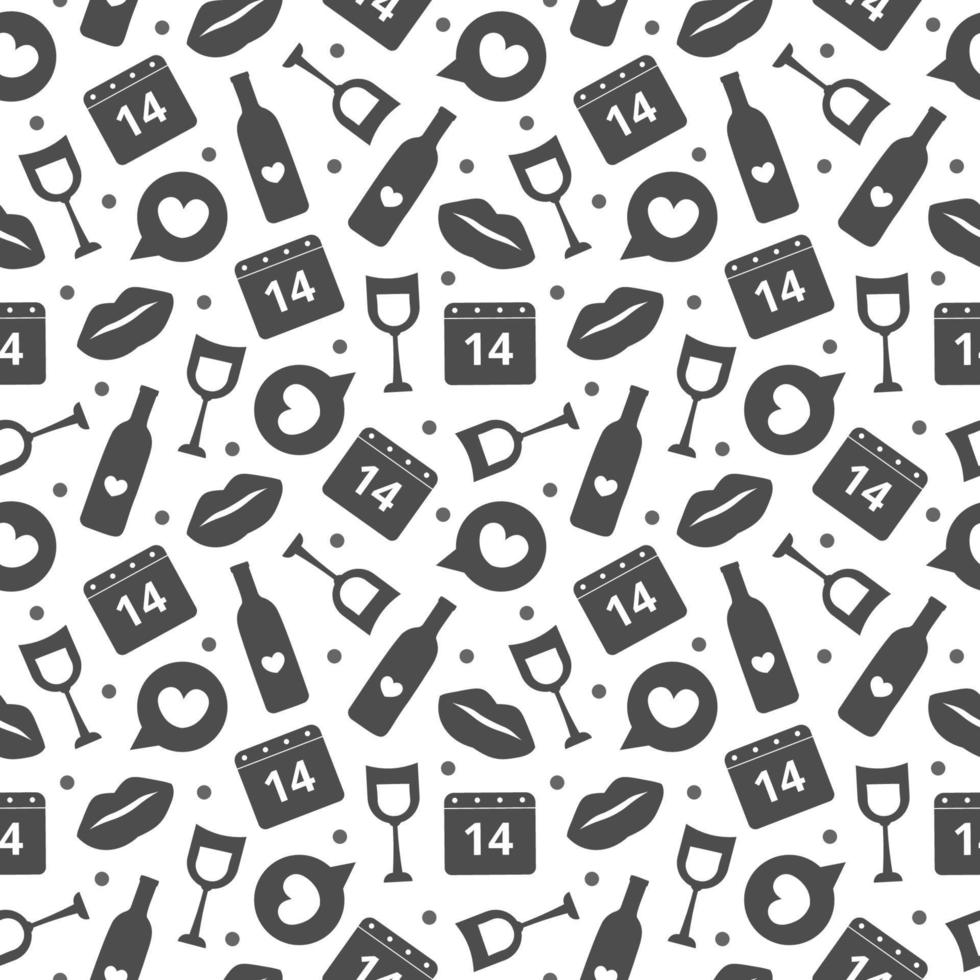 Happy Valentine's Day Seamless Pattern Design with Decoration in Template Hand Drawn Cartoon Flat Illustration vector