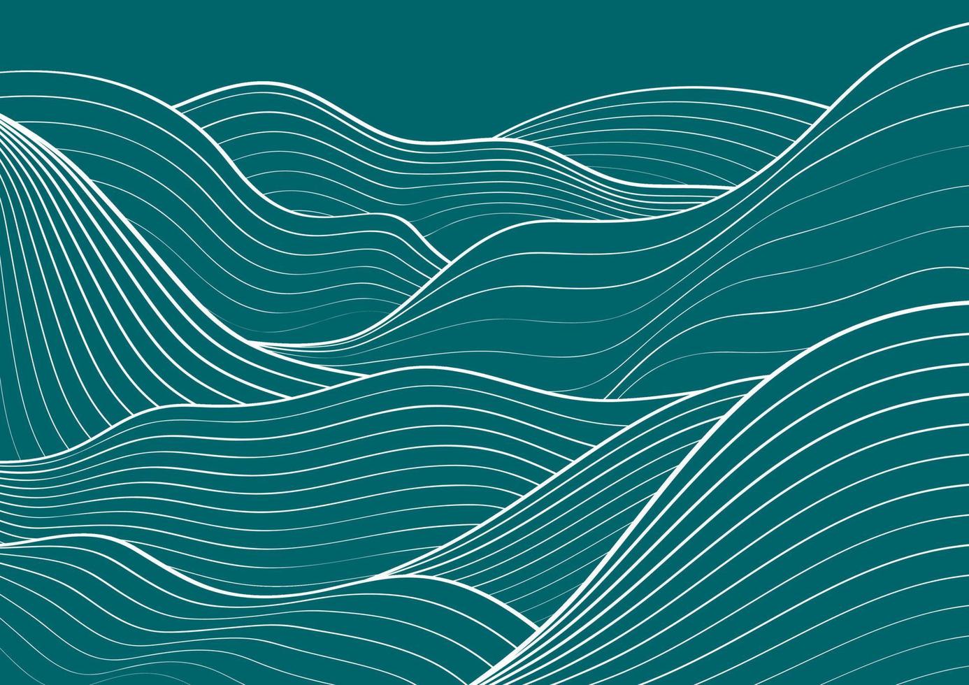 plantilla de fondo de textura abstracta de agua, mar, agua, océano, río o montaña. garabato línea ondulada perfecta curva onda lineal forma libre patrón de repetición raya ondulación. diseño de ilustración vectorial plana vector