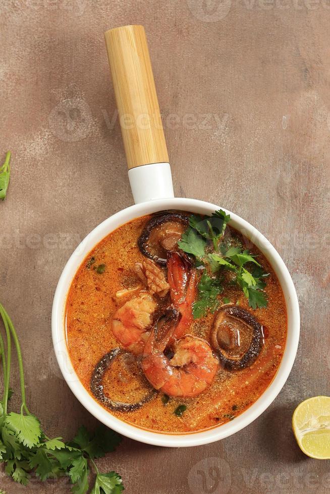 Top View Thai Curry Prawn photo