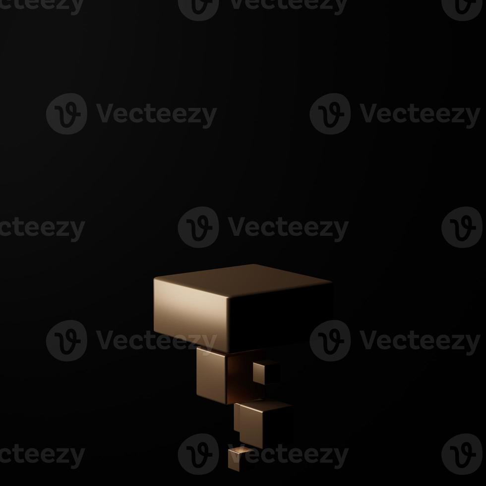 3D rendering Abstract geometry dynamic object with dark background. photo