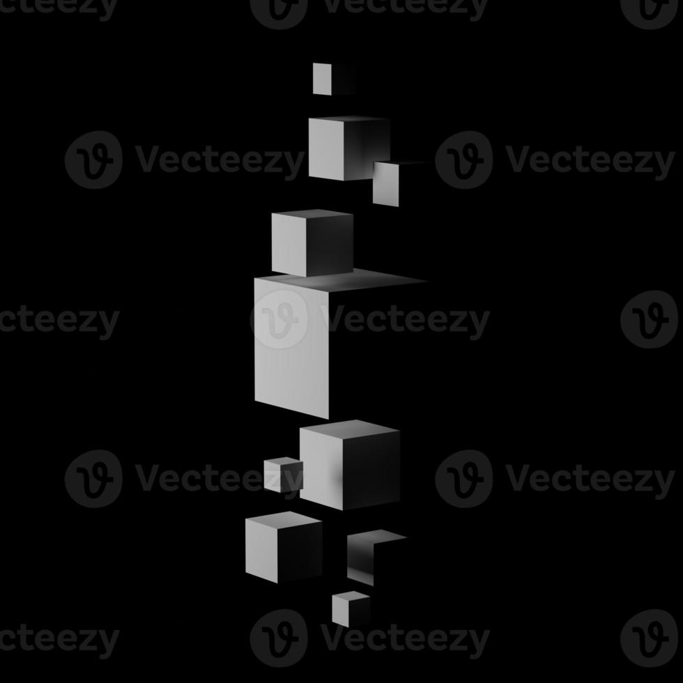 3D rendering Abstract geometry dynamic object with dark background. photo