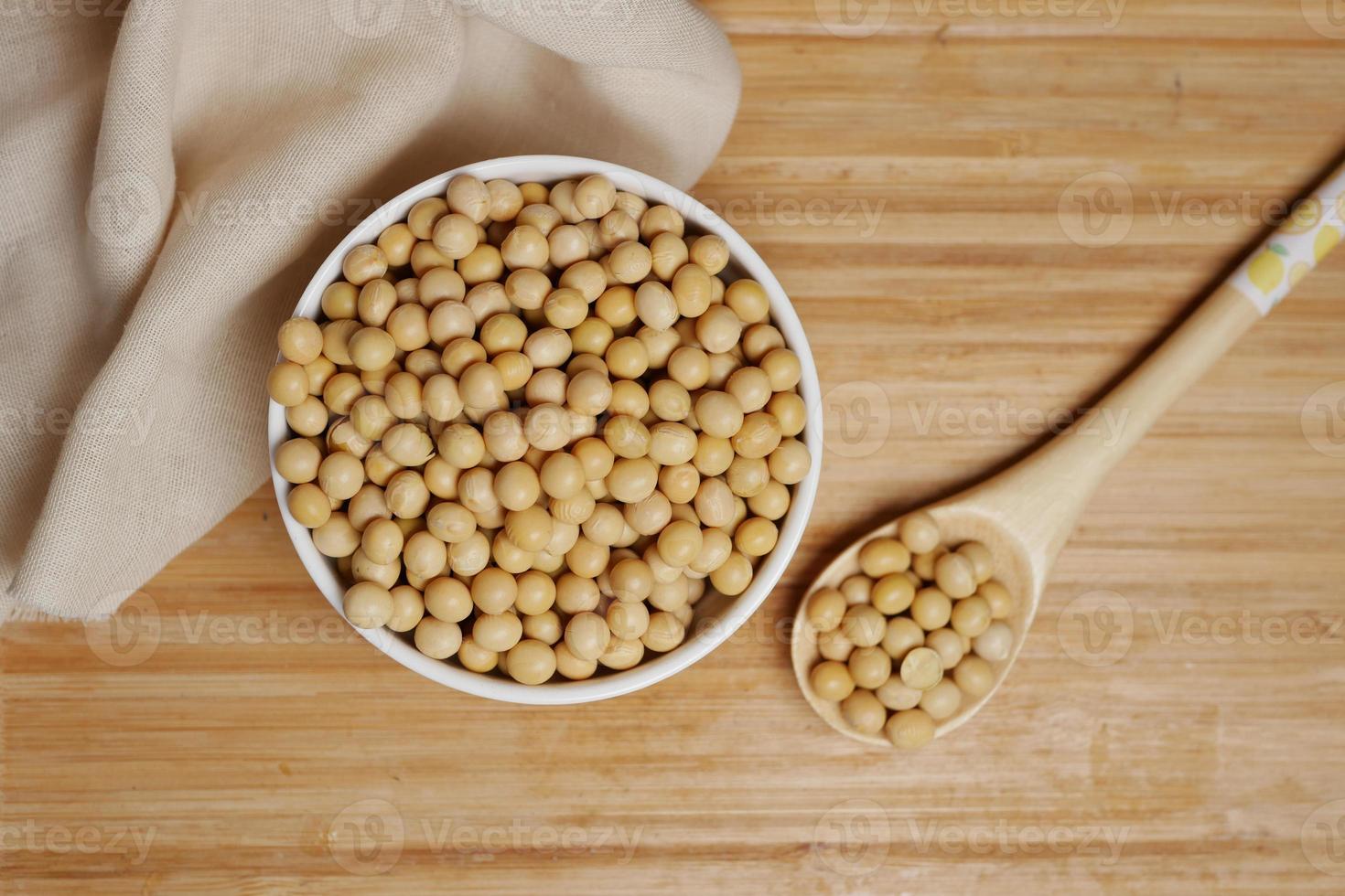 close up of Raw soy bean seed photo