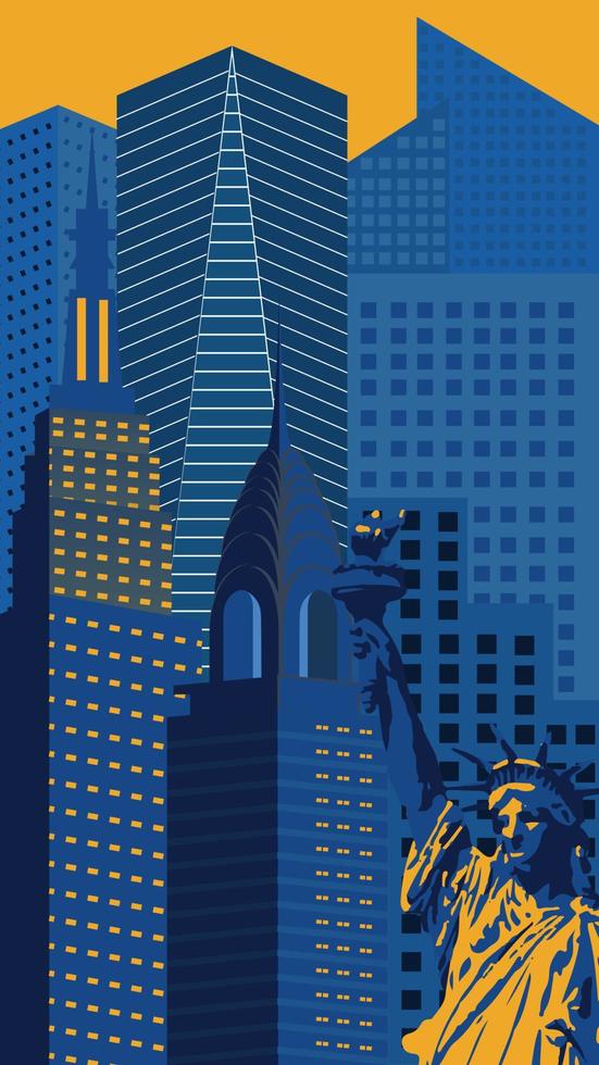 ilustración de nueva york vector