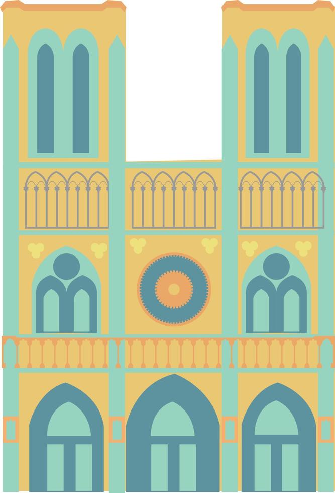 notre dame cathedral vector