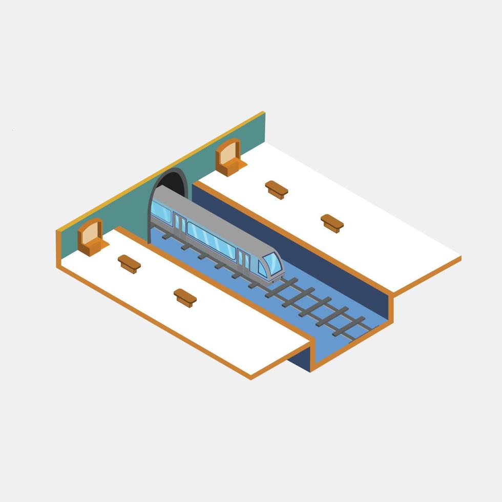 isometric metro station vector