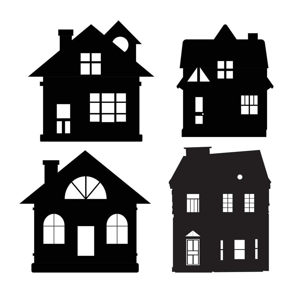 set of house icons vector