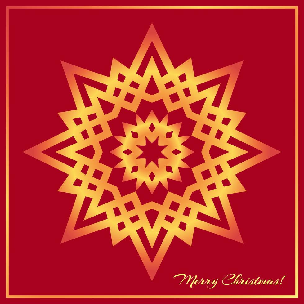 Template Christmas greeting card design decorated with shiny golden star vector