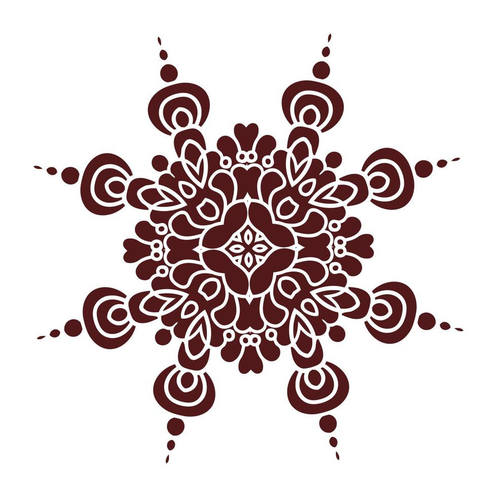 Hand drawing mandala element, silhouette in marsala color. Italian majolica style vector