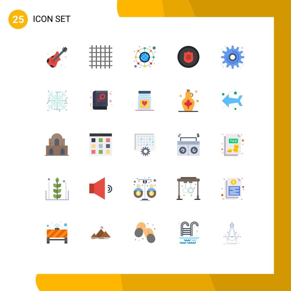 Set of 25 Modern UI Icons Symbols Signs for tool gear hierarchy cog security Editable Vector Design Elements
