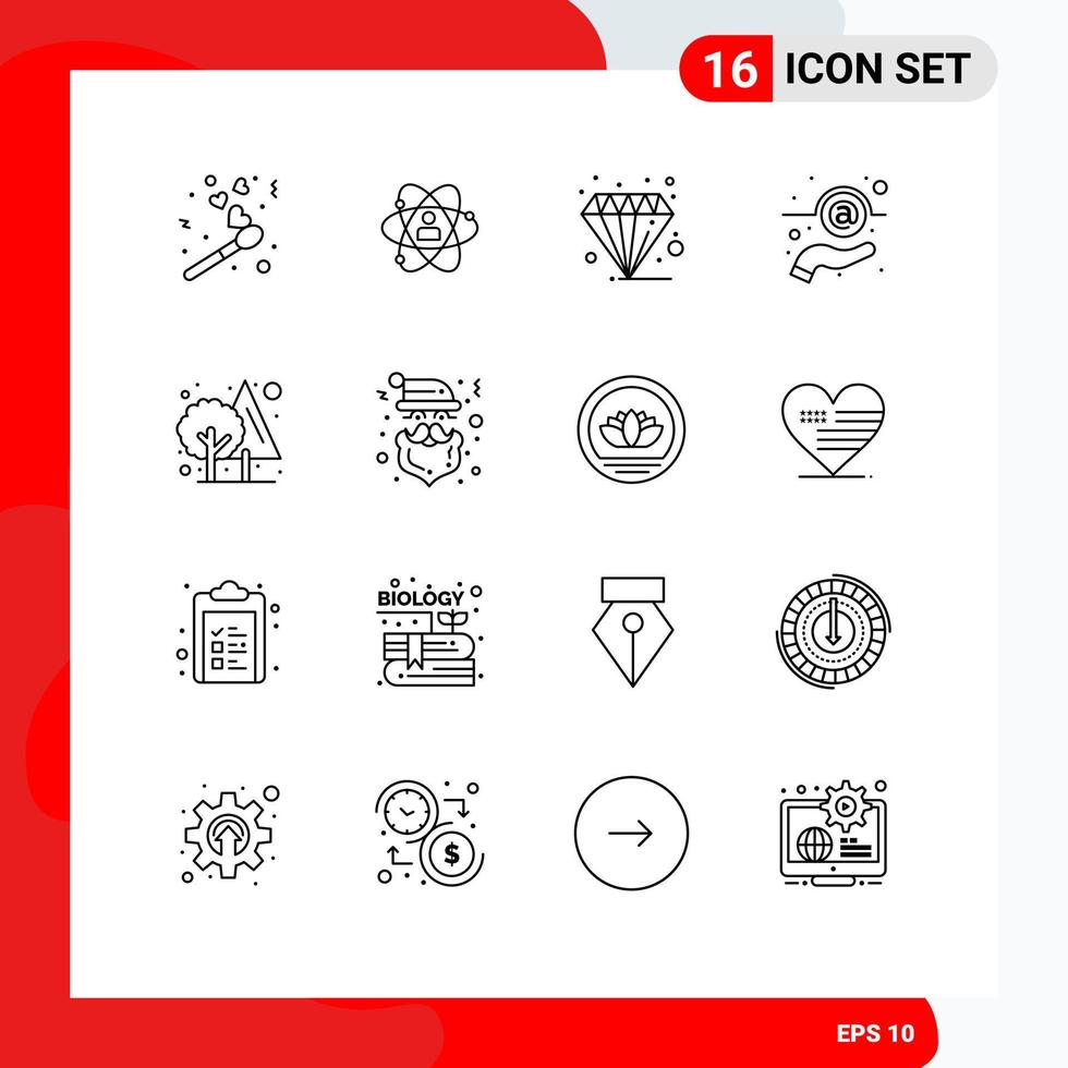 Universal Icon Symbols Group of 16 Modern Outlines of message pastel personal finance diamond Editable Vector Design Elements