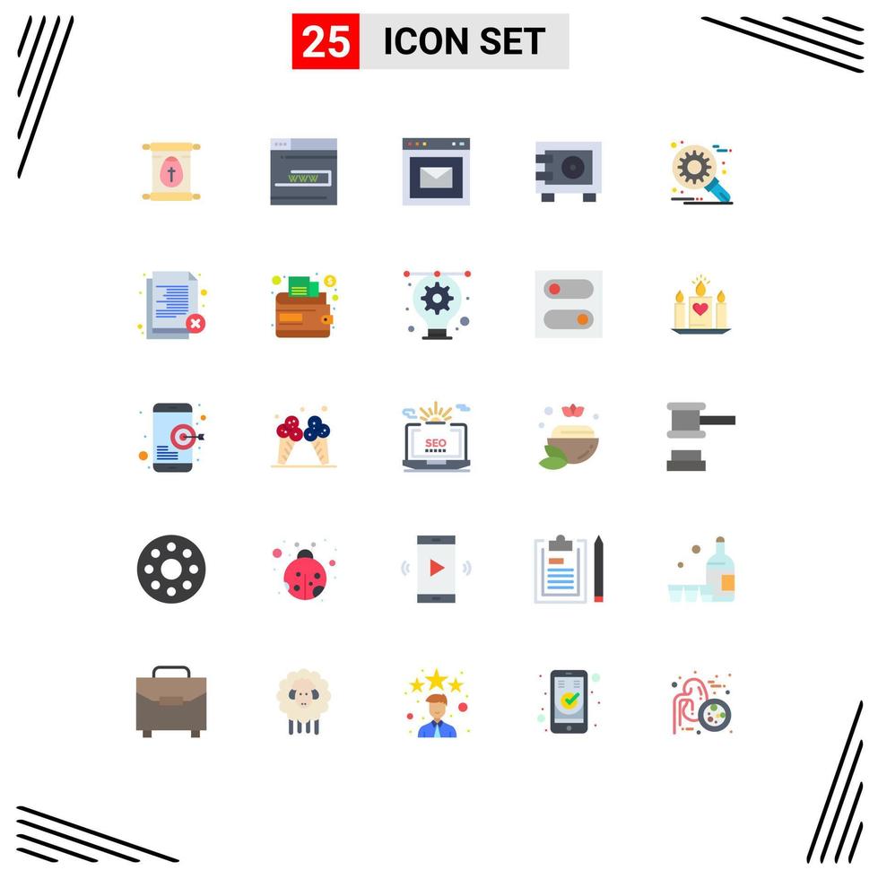 25 Thematic Vector Flat Colors and Editable Symbols of customize safe www money website Editable Vector Design Elements