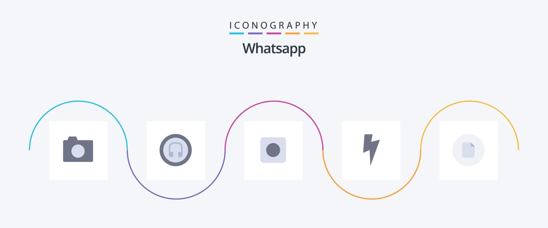 Whatsapp Flat 5 Icon Pack Including ui. file. app. document. basic vector