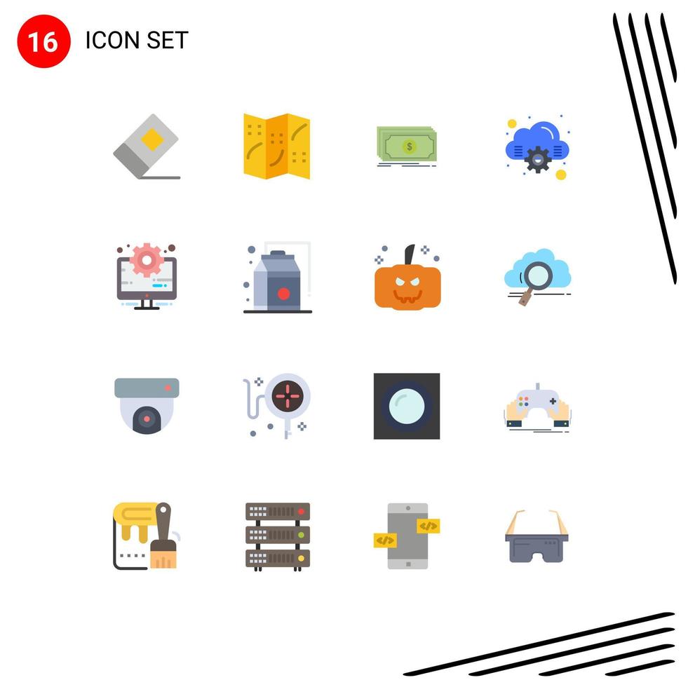 16 Creative Icons Modern Signs and Symbols of food management transfer computer online Editable Pack of Creative Vector Design Elements