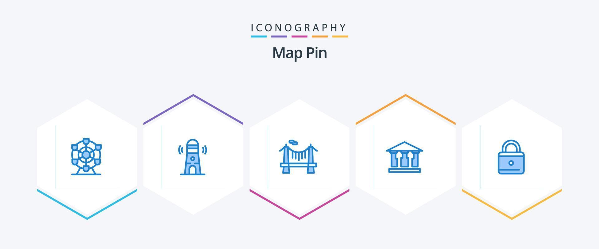 Map Pin 25 Blue icon pack including . lock. city. education. building vector