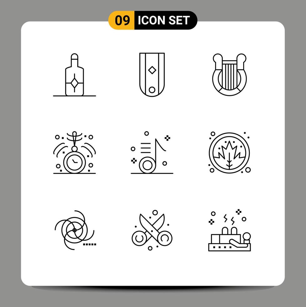 Universal Icon Symbols Group of 9 Modern Outlines of audio hypnosis culture healthcare nation Editable Vector Design Elements