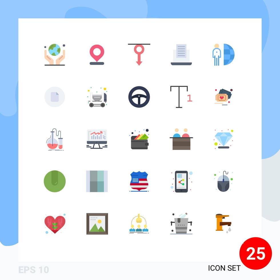 25 iconos creativos signos y símbolos modernos de elementos de diseño de vector editables para hombre portátil de pin de correo independiente