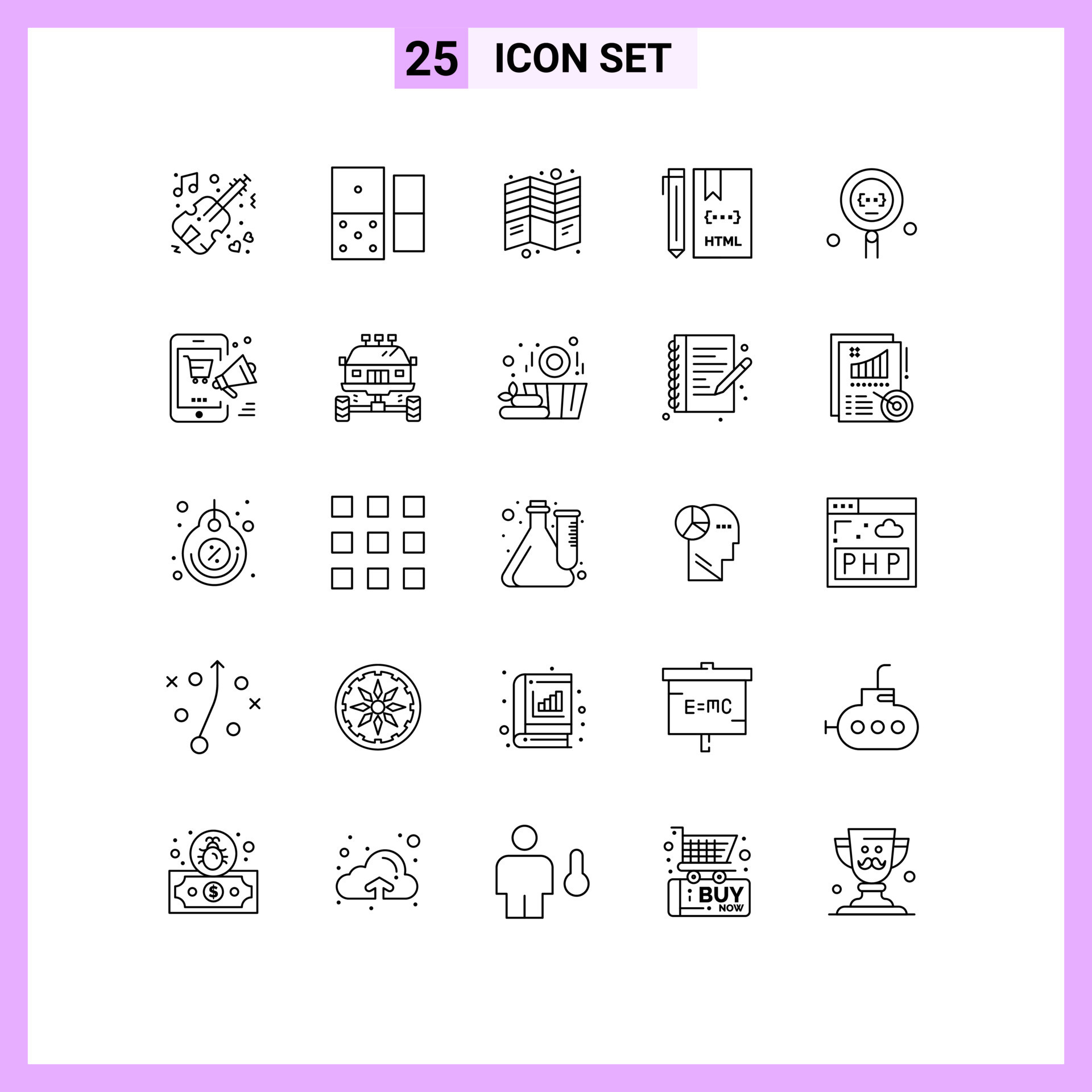 25 Creative Icons Modern Signs and Symbols of coding development flyer ...