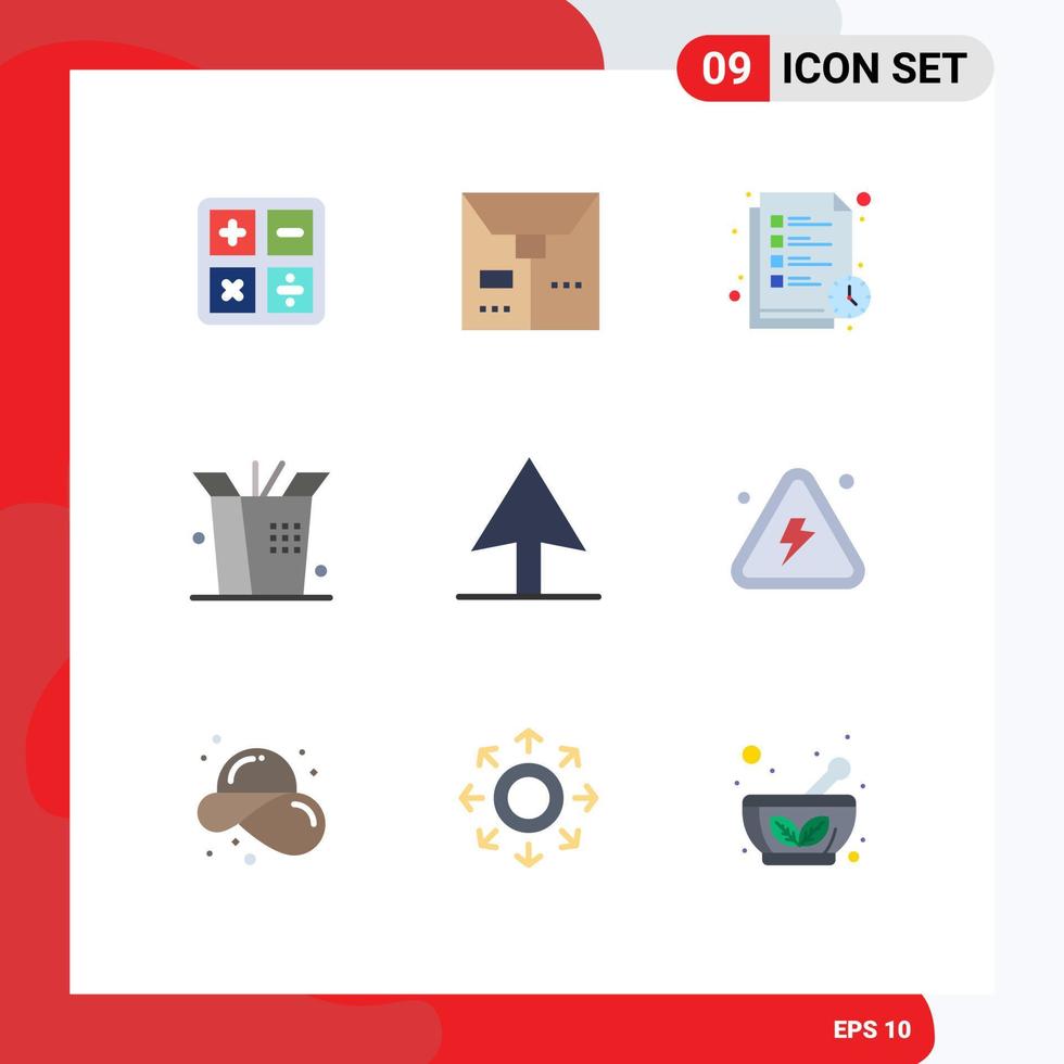 9 Flat Color concept for Websites Mobile and Apps highly danger study time combustible wok Editable Vector Design Elements