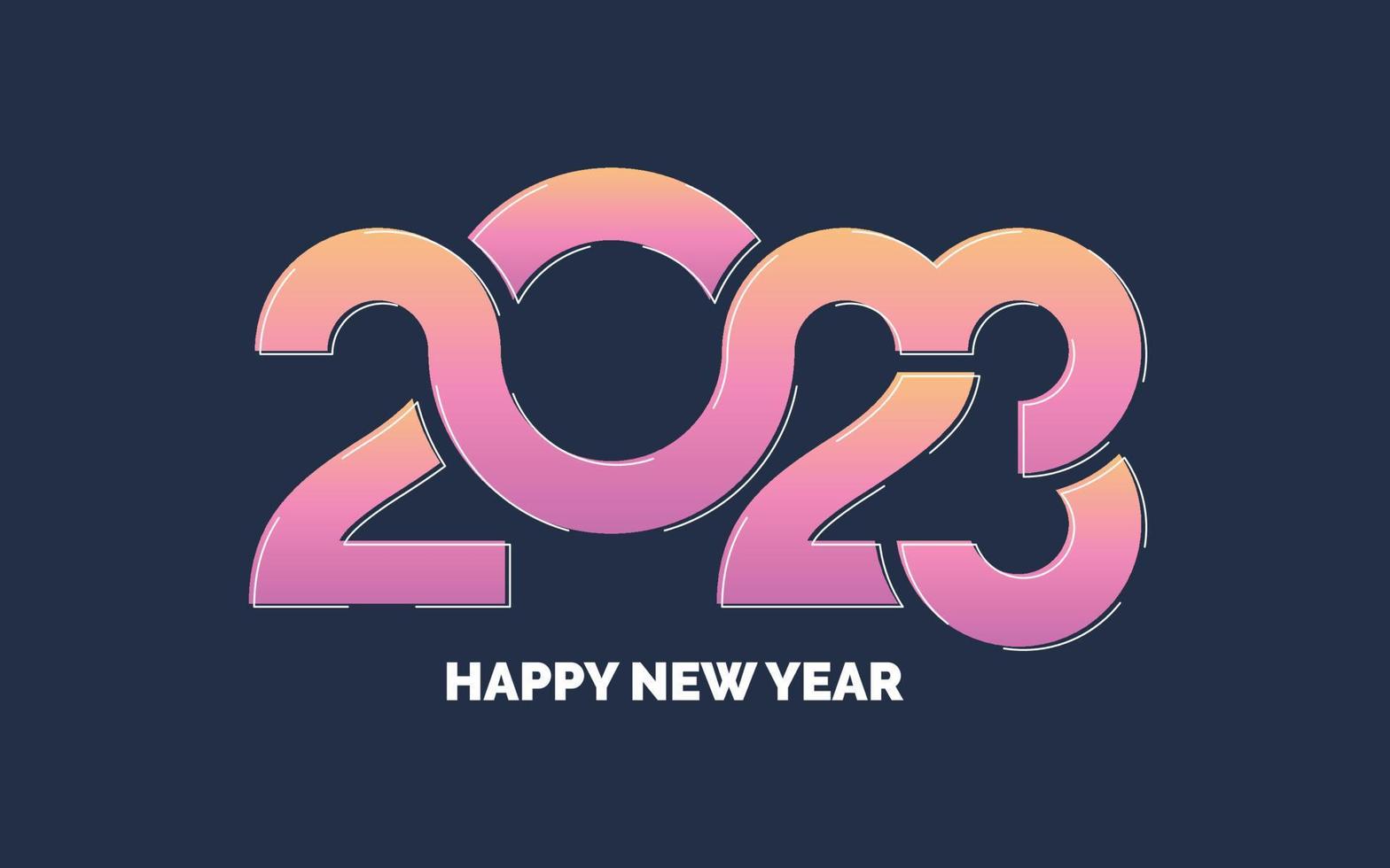 new year 2023 Pink logo design vector