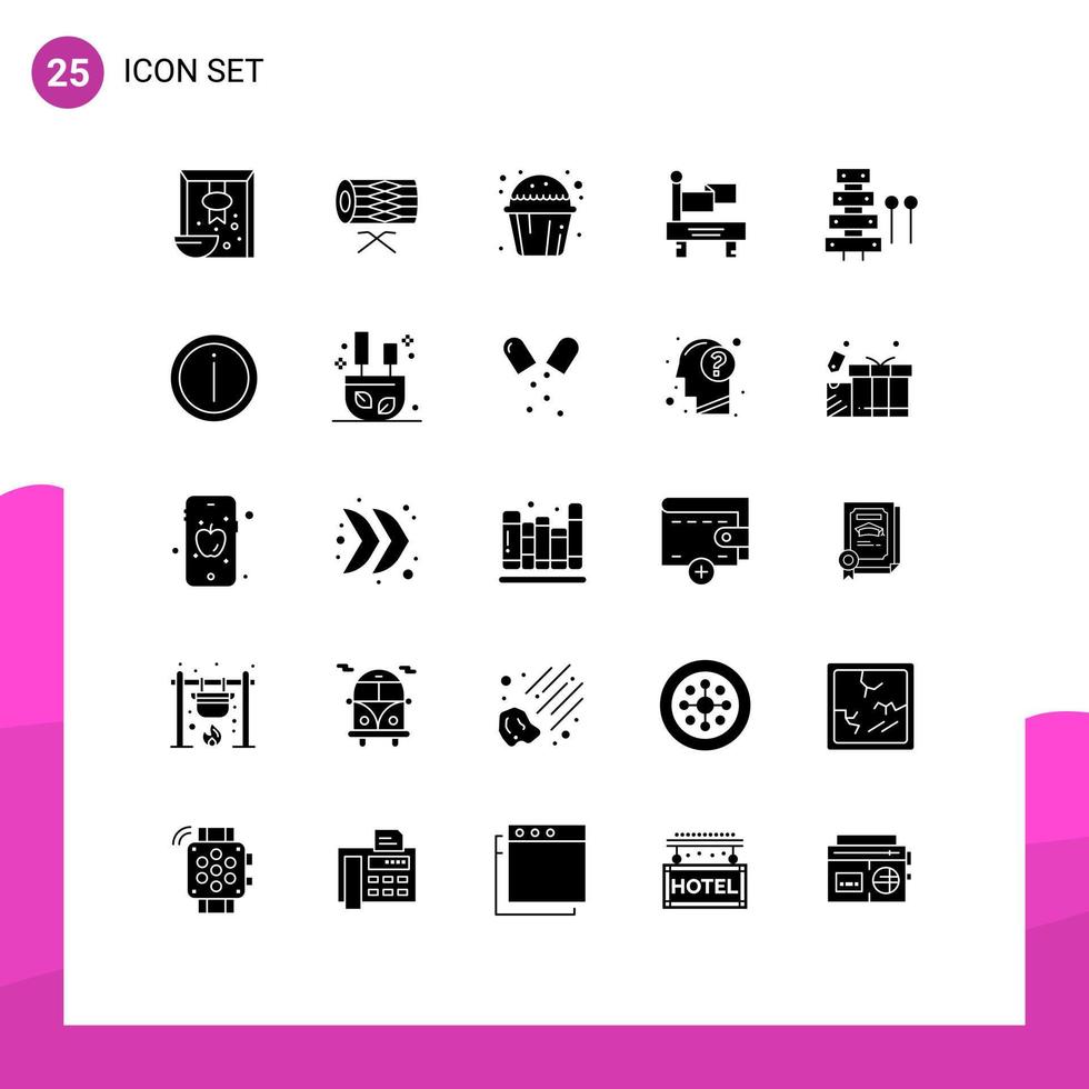 25 Creative Icons Modern Signs and Symbols of instrument transportation st train muffin sweet Editable Vector Design Elements