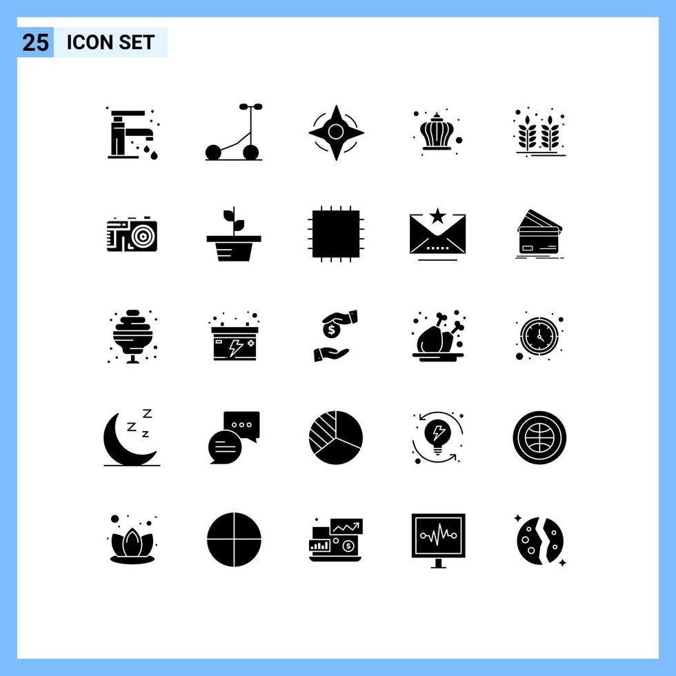 25 Creative Icons Modern Signs and Symbols of wheat food navigation farm king Editable Vector Design Elements